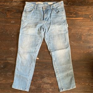 Pilcro Petite Cropped Paint Splatter Carpenter Jeans